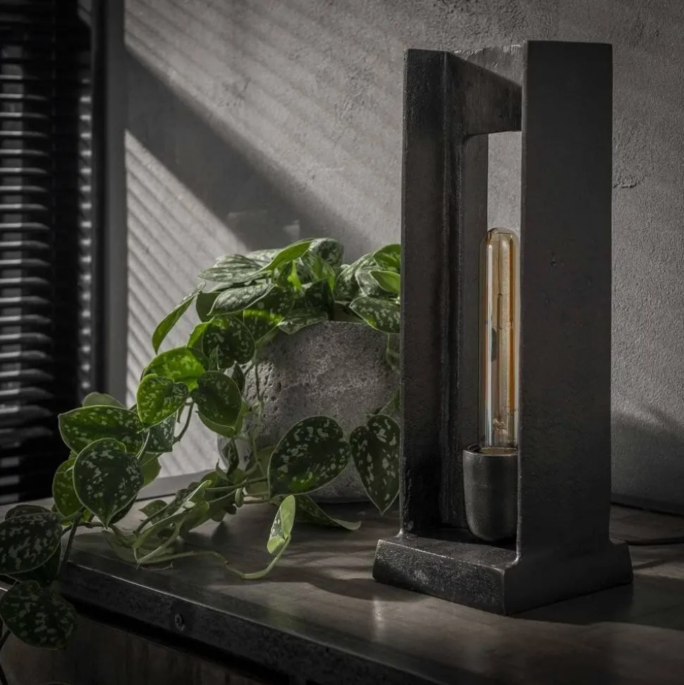 Lampe A Poser Ugchelen Nickel Mat, Noir, 1 Lumiere