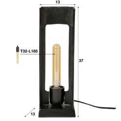 Lampe A Poser Ugchelen Nickel Mat, Noir, 1 Lumiere