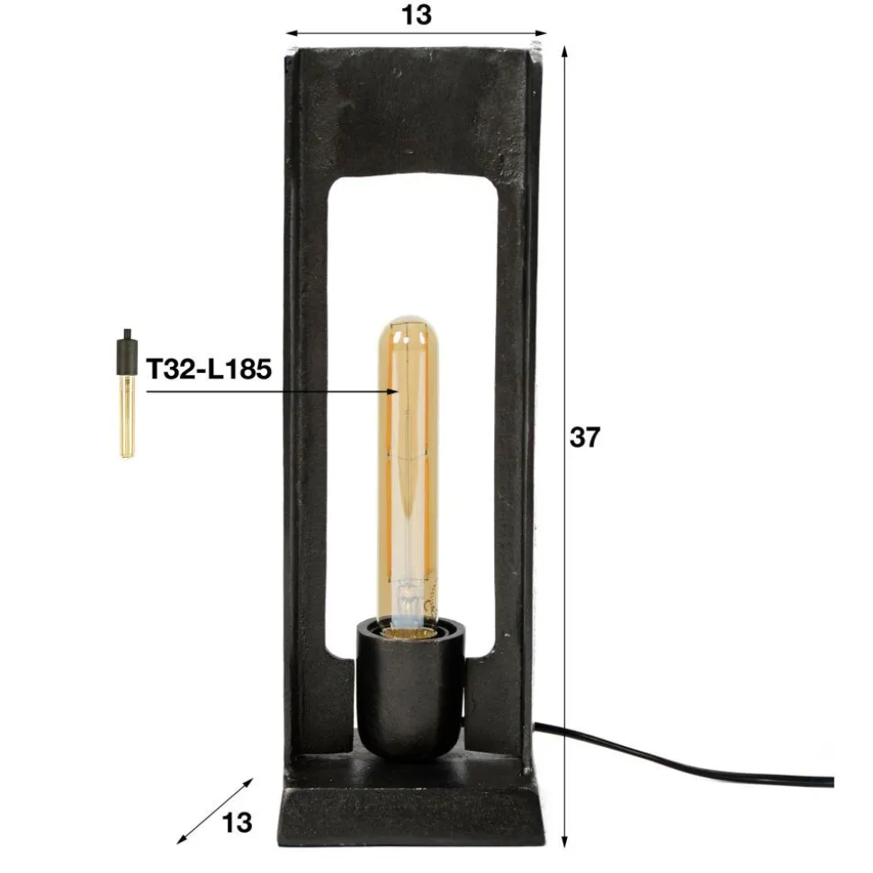 Lampe A Poser Ugchelen Nickel Mat, Noir, 1 Lumiere