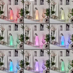 Lampe A Poser Yari Led Gris, Transparent, Blanc, 1 Lumiere, Telecommandes, Changeur De Couleurs