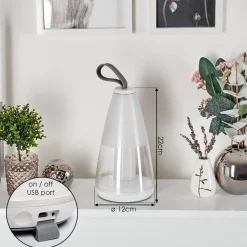 Lampe A Poser Yari Led Gris, Transparent, Blanc, 1 Lumiere, Telecommandes, Changeur De Couleurs