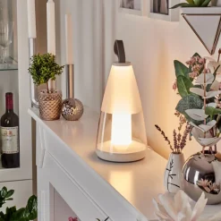 Lampe A Poser Yari Led Gris, Transparent, Blanc, 1 Lumiere, Telecommandes, Changeur De Couleurs