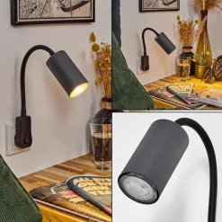 Lampe A Prise Electriquejavel Noir, 1 Lumiere