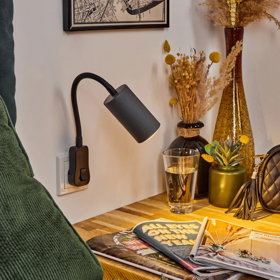 Lampe A Prise Electriquejavel Noir, 1 Lumiere