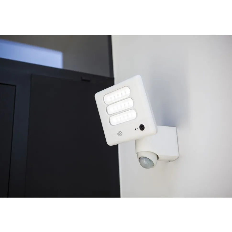 Lampe Avec Camera Lutec Esa Led Blanc, 1 Lumiere, Detecteur De Mouvement