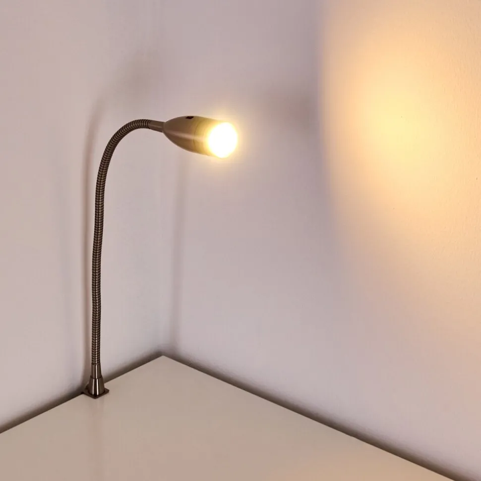 Lampe De Chevet Alsea Led Nickel Mat, 1 Lumiere, Detecteur De Mouvement