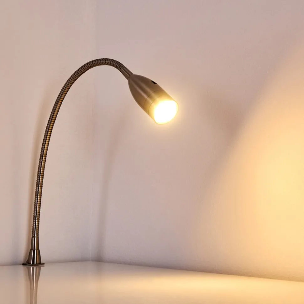 Lampe De Chevet Alsea Led Nickel Mat, 1 Lumiere, Detecteur De Mouvement