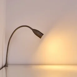 Lampe De Chevet Alsea Led Nickel Mat, 1 Lumiere, Detecteur De Mouvement