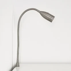 Lampe De Chevet Alsea Led Nickel Mat, 1 Lumiere, Detecteur De Mouvement
