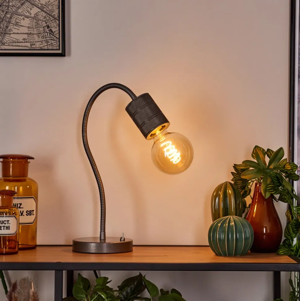 Lampe De Table Ajaccio Nickel Mat, 1 Lumiere