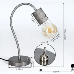 Lampe De Table Ajaccio Nickel Mat, 1 Lumiere