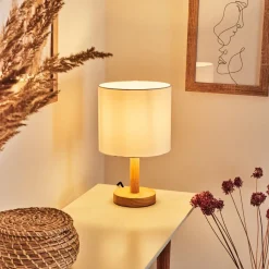 Lampe De Table Akrema Ecru, Noir, 1 Lumiere