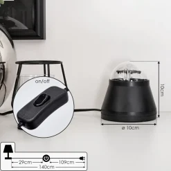 Lampe De Table Atabueira Led Noir, 1 Lumiere, Changeur De Couleurs
