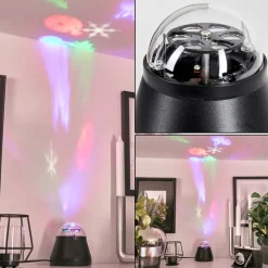 Lampe De Table Atabueira Led Noir, 1 Lumiere, Changeur De Couleurs