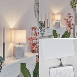 Lampe De Table Aveleda Chrome, Argente, 1 Lumiere