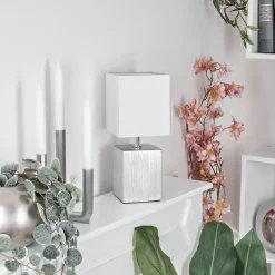 Lampe De Table Aveleda Chrome, Argente, 1 Lumiere