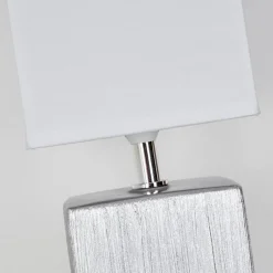 Lampe De Table Aveleda Chrome, Argente, 1 Lumiere