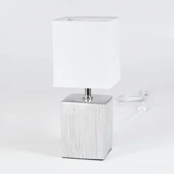 Lampe De Table Aveleda Chrome, Argente, 1 Lumiere