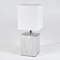 Lampe De Table Aveleda Chrome, Argente, 1 Lumiere