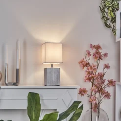 Lampe De Table Aveleda Chrome, Argente, 1 Lumiere