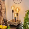 Lampe De Table Avestruz Brun, Noir, 3 Lumieres