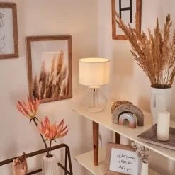 Lampe De Table Avon Blanc, 1 Lumiere