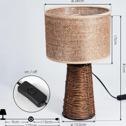 Lampe De Table Balifoudray Ecru, Noir, 1 Lumiere