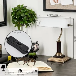 Lampe De Table Barbe Laiton, Noir, 1 Lumiere
