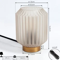 Lampe De Table Briel Laiton, 1 Lumiere