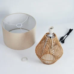 Lampe De Table Canot Brun, Ecru, 1 Lumiere