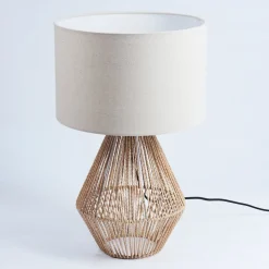 Lampe De Table Canot Brun, Ecru, 1 Lumiere