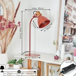 Lampe De Table Chipou Rouge, 1 Lumiere