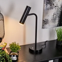 Lampe De Table Dalheim Led Noir, 1 Lumiere