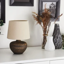 Lampe De Table Exchange Brun, 1 Lumiere