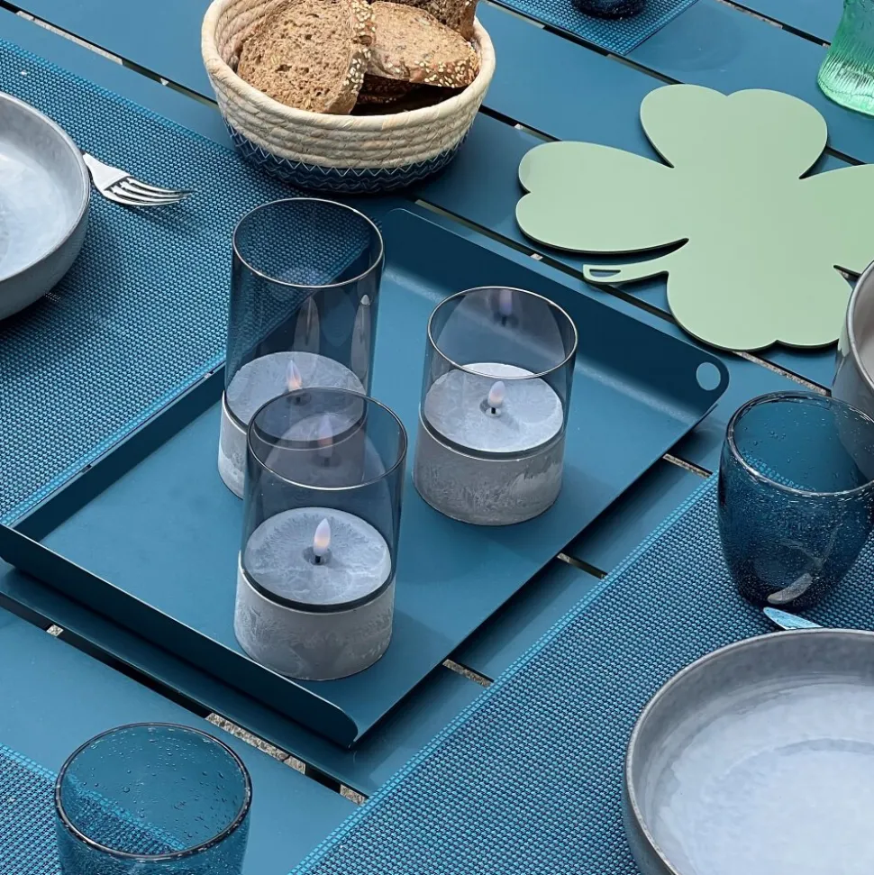 Lampe De Table Exterieure, Set De 3 Brilliant Bougie Led Gris, 1 Lumiere