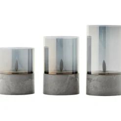 Lampe De Table Exterieure, Set De 3 Brilliant Bougie Led Gris, 1 Lumiere