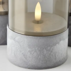 Lampe De Table Exterieure, Set De 3 Brilliant Bougie Led Gris, 1 Lumiere