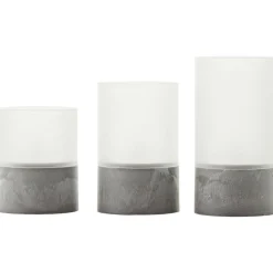Lampe De Table Exterieure Set De 3 Brilliant Bougie Led Gris, 1 Lumiere