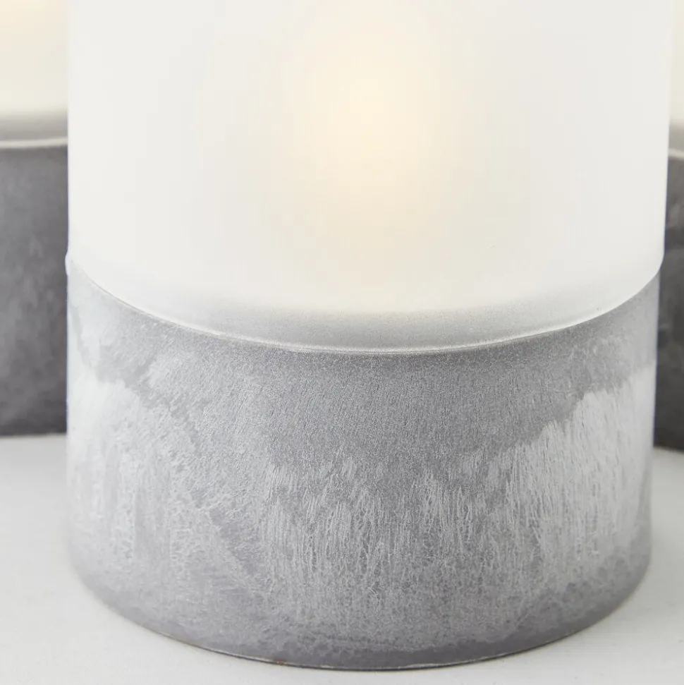 Lampe De Table Exterieure Set De 3 Brilliant Bougie Led Gris, 1 Lumiere