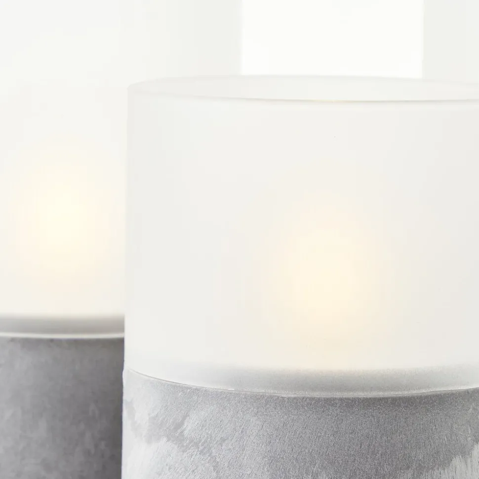 Lampe De Table Exterieure Set De 3 Brilliant Bougie Led Gris, 1 Lumiere