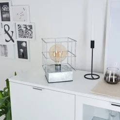 Lampe De Table Fevaag Nickel Mat, 1 Lumiere