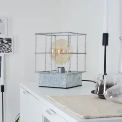 Lampe De Table Fevaag Nickel Mat, 1 Lumiere