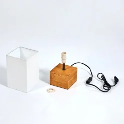 Lampe De Table Geneva Bois Clair, 1 Lumiere