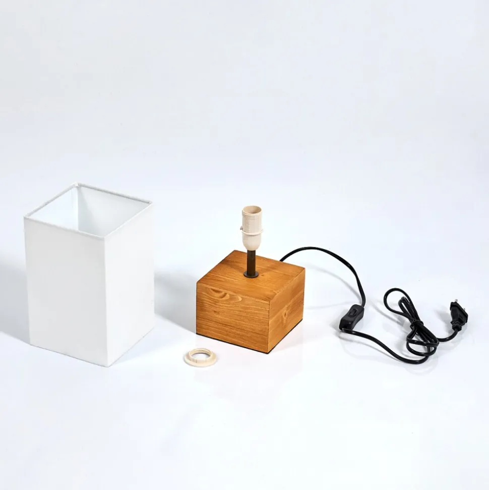 Lampe De Table Geneva Bois Clair, 1 Lumiere
