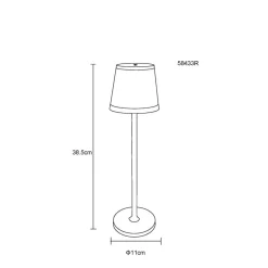 Lampe De Table Globo Ridley Led Rouille, 1 Lumiere