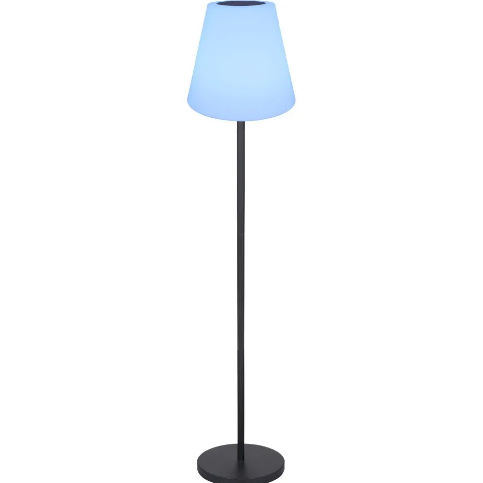 Lampe De Table Globo Solar Led Noir, 2 Lumieres, Telecommandes, Changeur De Couleurs