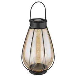Lampe De Table Globo Solar Led Noir, 40 Lumieres
