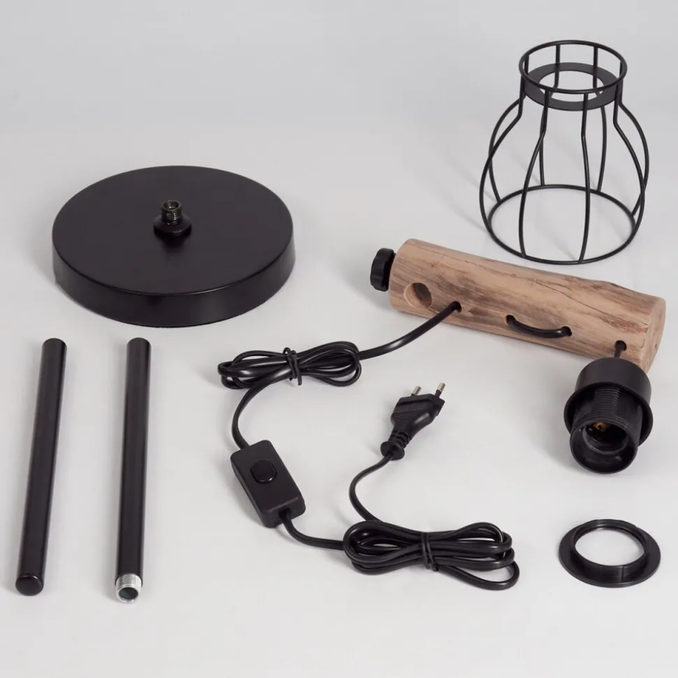 Lampe De Table Gondo Ecru, Noir, 1 Lumiere