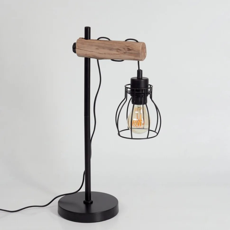 Lampe De Table Gondo Ecru, Noir, 1 Lumiere