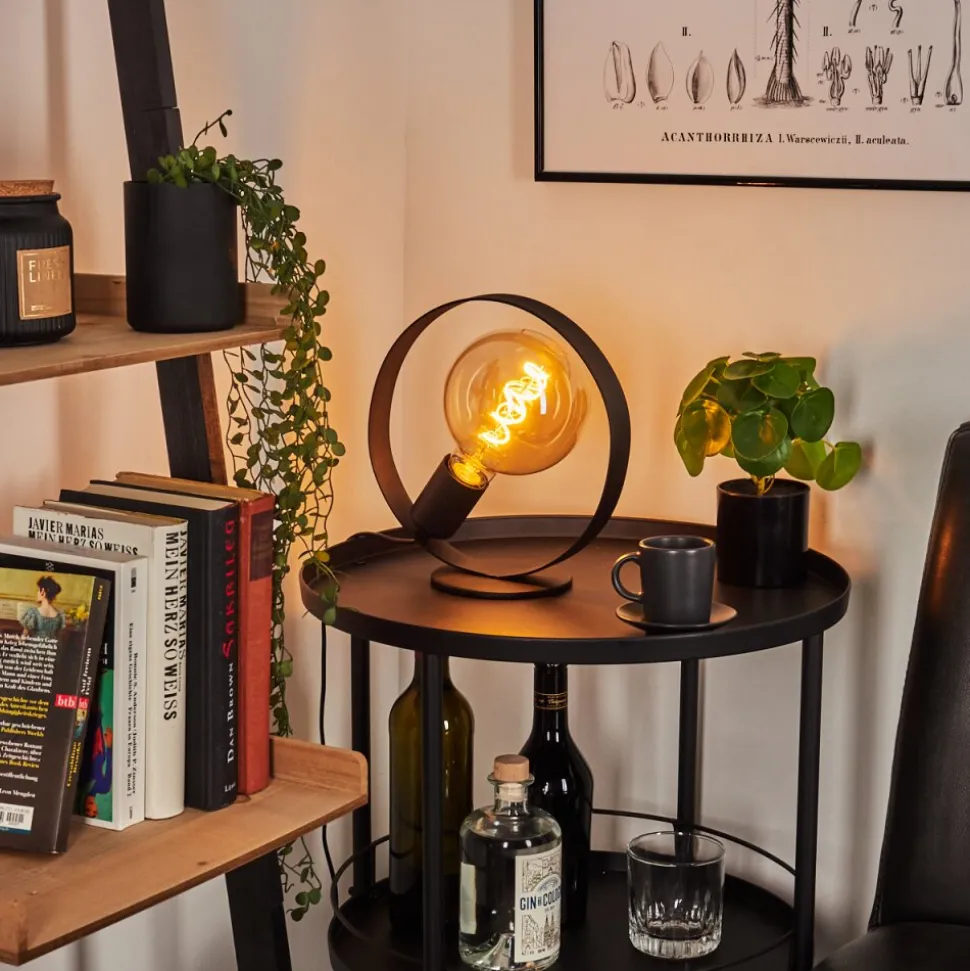 Lampe De Table Gourguel Noir, 1 Lumiere
